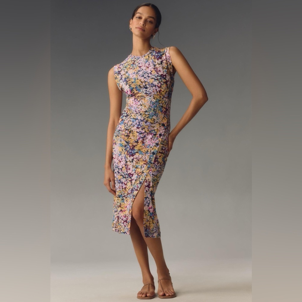 NWT Size L - Grey State Chiara Midi Dress